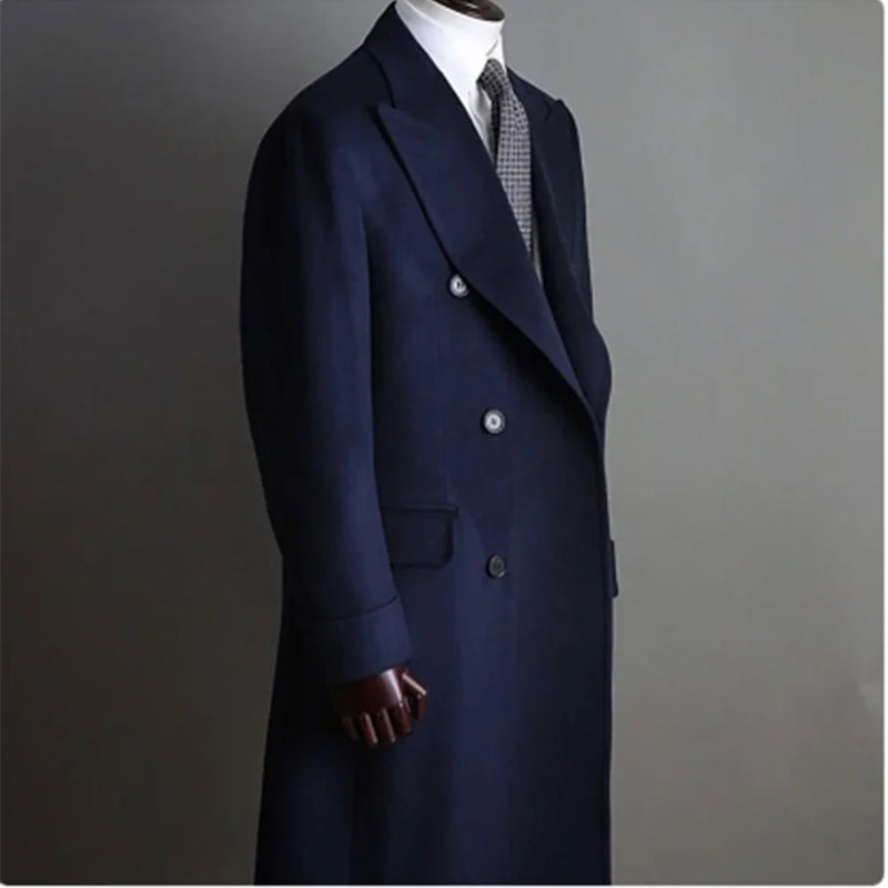 Autumn Winter Men Suits Long Coat Thick Wool Men Jacket England Blazer