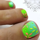 24pcs Blue Purple Flowers False Toe Nails with Designs Summer Press On Nails Gradient Foot Fake Nails