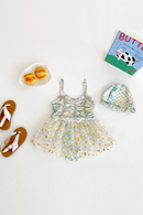 Cute Girl Baby Princess Children's Summer Dress Parent Child One Piece Swimwear for Girls