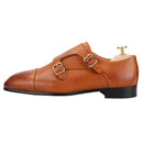 Luxurious Men's Brogues Handmade Bronze Buckles Double-Monk Shoes