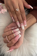 Silver Butterfly Shiny Rhinestone Wearable Translucent Nails Finished Nails Press on Nails