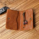 Genuine Leather Wallet Vintage  Men's Purse Card Holder With Zipper Coin Pocket Bag