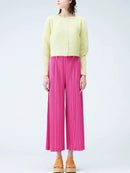Pleated High Waisted Straight Loose Causal Pants
