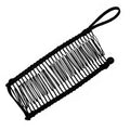 Black comb with a handle on a white background, Obroi