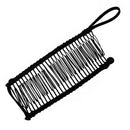 Black comb with a handle on a white background, Obroi