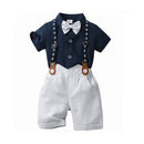 Wedding Party Kids Boy Clothing Suit Formal For 1-5 Year Infant Spring Classic Children Supender Outfits T-Shirt+Pants