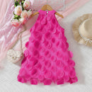 Pink dress with floral patterns on a white background, Obroi