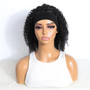 Mannequin head with black curly wig and white tank top on a white background, Obroi