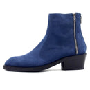 Heel Boots Nubuck Three Zipper Thick Bottom Height Increase Men's Motorcycle Chelsea Ankle Boots