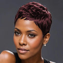 4Inch Pixie Cut Curly Wave Human Hair Wig for Women Wig for Daily Wear and Party