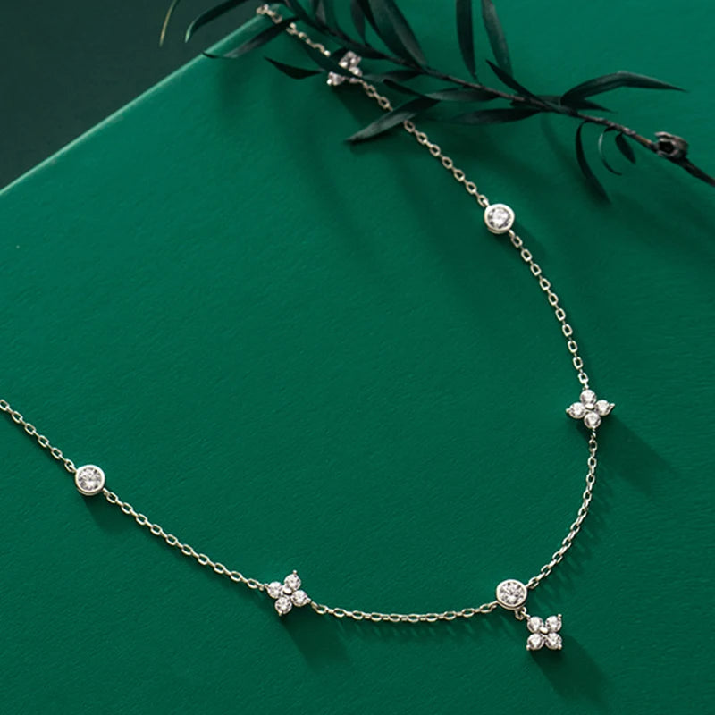 925 Sterling Silver Choker Necklace Moissanite Pendant Necklaces for Women Jewelry Gift