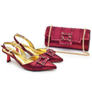 Crystal Shoes and Bags Set Rhinestone Evening Party Luxury Bag Women Wedding Pumps