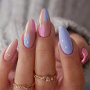 24Pcs/Set New Oval Press on Nails Patch Wearable Nail Tips Cute Cartoon Acrylic Nails Full Coverage False Nails Art