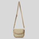 Saddle Women Shoulder Bags Luxury Patchwork Weave Crossbody Bag Summer Beach Small Flap Bag