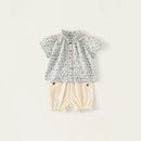 New Summer Kids Girl Sets Colorful Polka Shirt Strawberry Embroidery Shorts Toddler Clothing