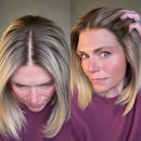 Blonde Highlight Front Wig Swiss Lace Wig Short Straight Bob Wig for Women Realistic Look Wigs