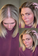 Blonde Highlight Front Wig Swiss Lace Wig Short Straight Bob Wig for Women Realistic Look Wigs
