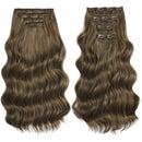 Wave Clip in Hair Extensions  22 inches 4 pcs/lot  220g Soft Natural Heat Resistant Fiber Clip Hair