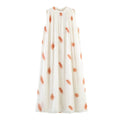Dress Women Back Bow Pleated Shoulder Loose Straight Tank Dresses