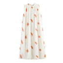 Dress Women Back Bow Pleated Shoulder Loose Straight Tank Dresses