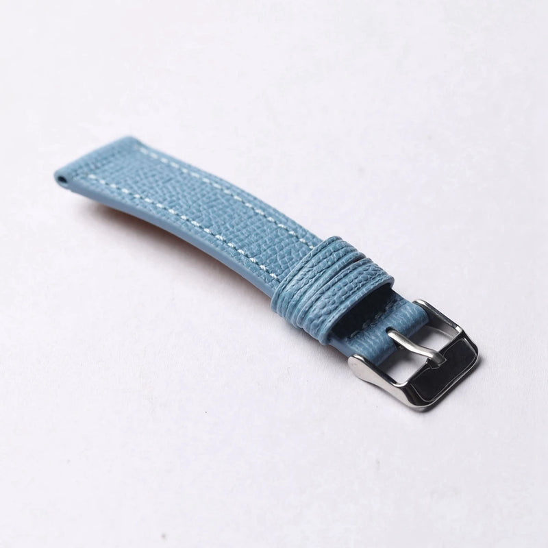 Handmade Glacier Blue Genuine Leather Strap Soft and Ultra-thin Head Bracelet