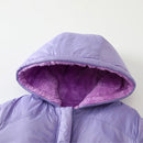 Newborn Girl Jumpsuit Solid Color Hooded Coat with Baby Jumpsuit Cute Winter