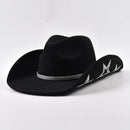 Women Western Cowboy Hat Wide Brim Rhinestone Star Hats for Wedding Reception Dance Floor Bachelor Party Costume