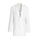 Backless Hollow Out Solid Blazers For Women Notched Collar Casual Blazer Female