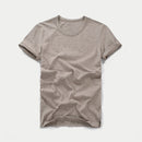 Short Sleeve T-shirts for Men Retro Summer Cotton Solid Tops Male Casual Simple Thin White Tee Clothing