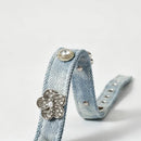 Custom Lettered Denim Pet Collars Small Dog Collar and Tag Set Poodle Schnauzer Dachshund  Dogs Accessoires Cat Collar