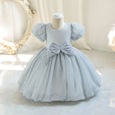 Toddler Baby Luxury Party Wedding Dress Child's First Birthday Princess Dresses For Girls Kid's Shiny Bridemaid Ball Gown