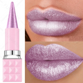6-Color Metallic Glitter Lipstick Set, Shiny Pearlescent Lip Tint in Pink and Red, Bold Sparkling Lip Makeup Gifts for Women