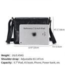 Genuine Leather Men's Crossbody Bag Flap Shoulder Bags Black Small Messenger Bag Work
