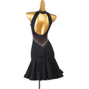 Latin Competition Dance Skirt Women Black Sexy Sparkle Drill Latin Wear Professional Latin Dress