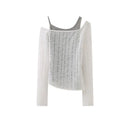 Vest Ripped Irregular Hem Knitted Women Pure Niche Versatile Top Autumn