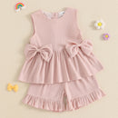 Summer Sleeveless Baby Girls Clothing Set Toddler Shorts Set Outfits Tank Top and Shorts Infant Suits