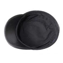 Genuine leather Flat Top Hat Men Retro Simple Leisure Motorcycle Caps Male