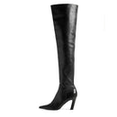 Western Women Boots Genuine Leather Heels Winter Shoes Ladies Long Chelsea Boot