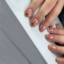 Short Medium long nails gradient french strips Glossy or glitter tips press on nail