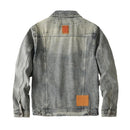 Men Jeans Jacket Distressed Motorcycle Biker Coat Retro Outerwear