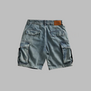 classic American cargo retro denim shorts men summer medium pants
