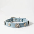 Custom Lettered Denim Pet Collars Small Dog Collar and Tag Set Poodle Schnauzer Dachshund  Dogs Accessoires Cat Collar