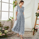 Dress Women Dress Casual Party Mesh V Tie Lined Evening Dress Bridesmaid Wedding Party