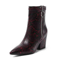 Women Ankle Boots Casual Office Lady Pointed Toe Zipper Short Boots