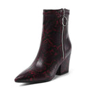 Women Ankle Boots Casual Office Lady Pointed Toe Zipper Short Boots