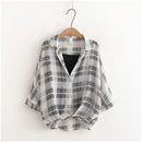 Striped Plaid Loose Black Vest Two Piece Set Women Blouse Shirt Female Clothing Tops