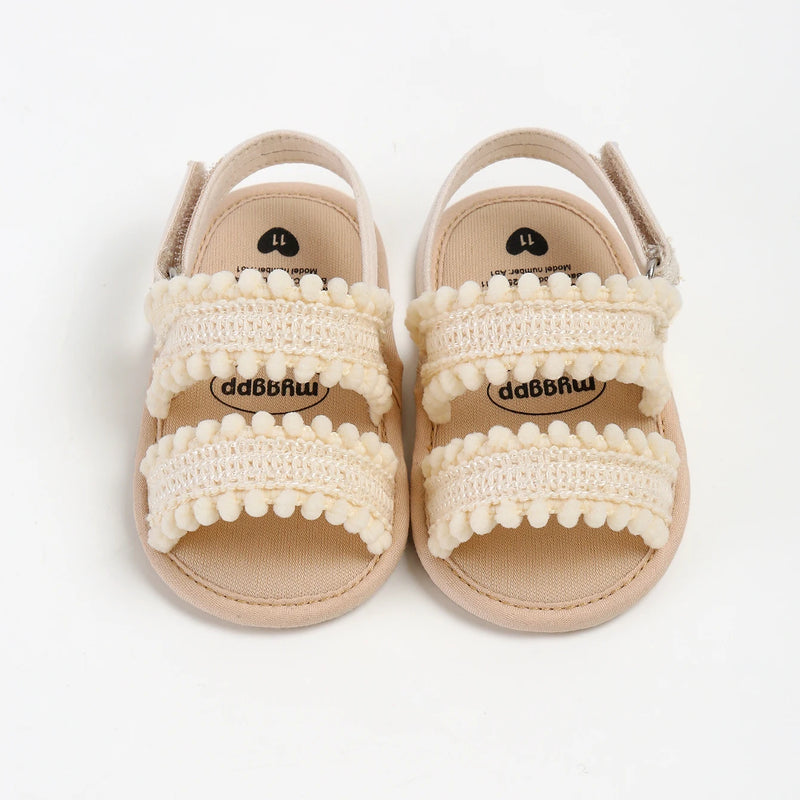 Girl sandals open toes baby shoes little girl sweet casual soft sole slippers flat shoes