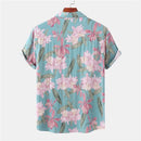 Floral Beach Shirts Men Camisa Summer Casual Short Sleeve Hawaiian Shirt Men