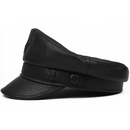 Cap For Men Retro Flat Military Caps For Male Genuine Leather Hats