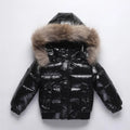 Winter Kids Boys Parka Down Jackets Waterproof Shiny Real Fur Thicken Warm Boys Outerwear Coat Outfit